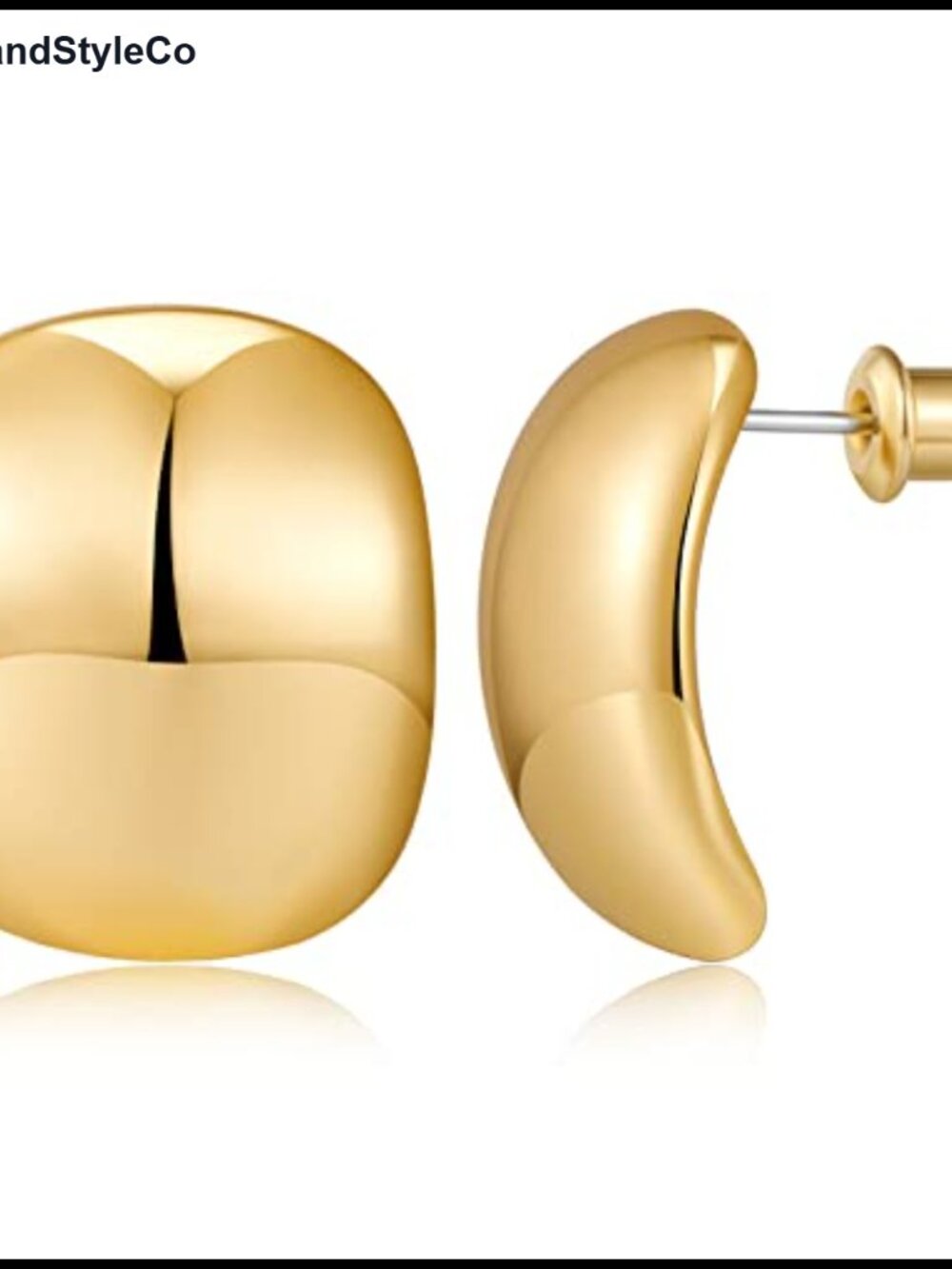Chunky Gold Earrings for Women Brass Hypoallergenic Statement Jewelry